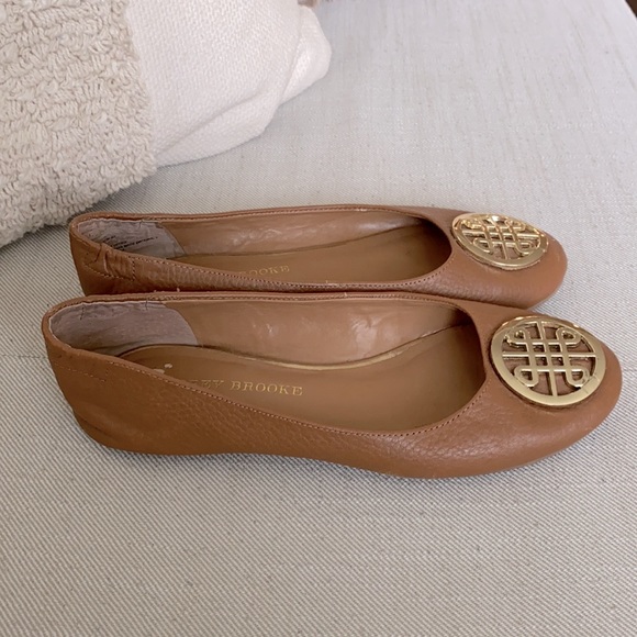 Brown Flats with Gold Detail - Size 7 - Picture 2 of 2